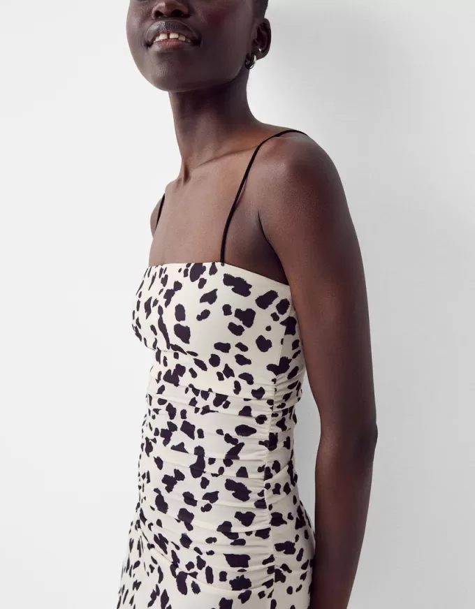 Rochie midi cu imprimeu animal Rochie midi cu imprimeu animal