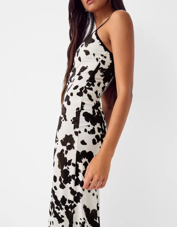 Rochie midi cu imprimeu animal Rochie midi cu imprimeu animal
