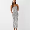 Rochie midi cu imprimeu animal Rochie midi cu imprimeu animal