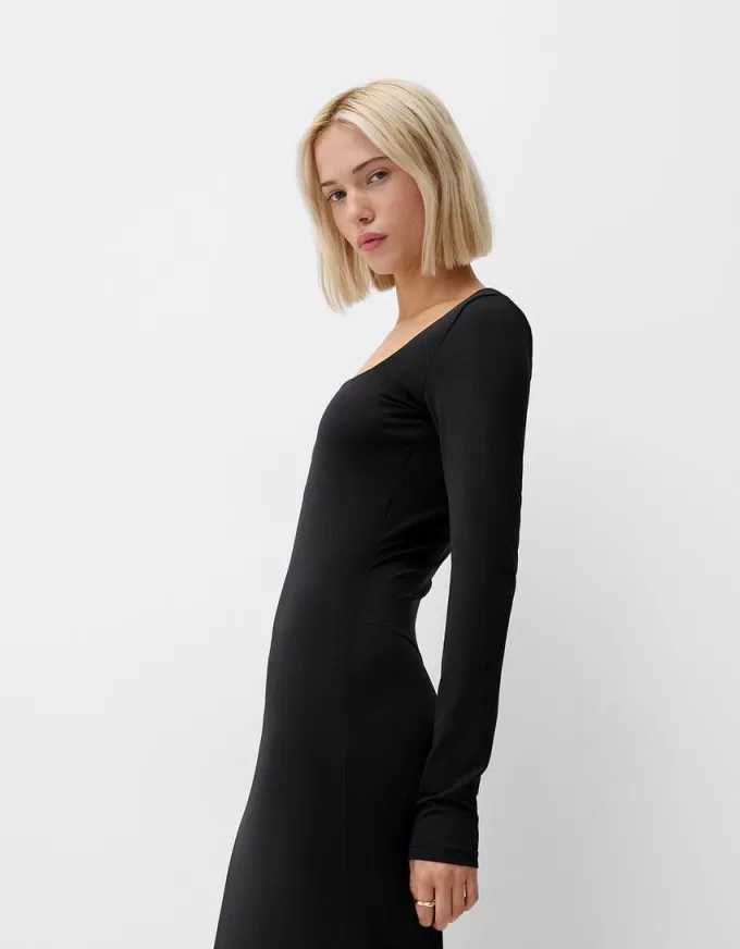 Rochie midi cu maneca lunga Rochie midi cu maneca lunga