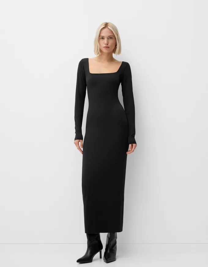 Rochie midi cu maneca lunga Rochie midi cu maneca lunga