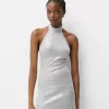 Rochie midi cu paiete cu decolteu Rochie midi cu paiete cu decolteu