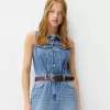 Rochie midi denim cu centura Rochie midi denim cu centura