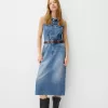 Rochie midi denim cu centura Rochie midi denim cu centura