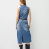 Rochie midi denim cu centura Rochie midi denim cu centura