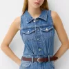 Rochie midi denim cu centura Rochie midi denim cu centura