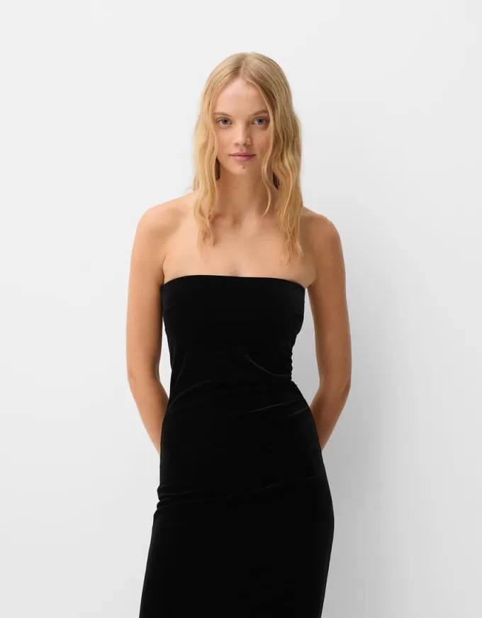 Rochie midi din catifea bandeau Rochie midi din catifea bandeau