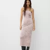Rochie midi din catifea bandeau Rochie midi din catifea bandeau