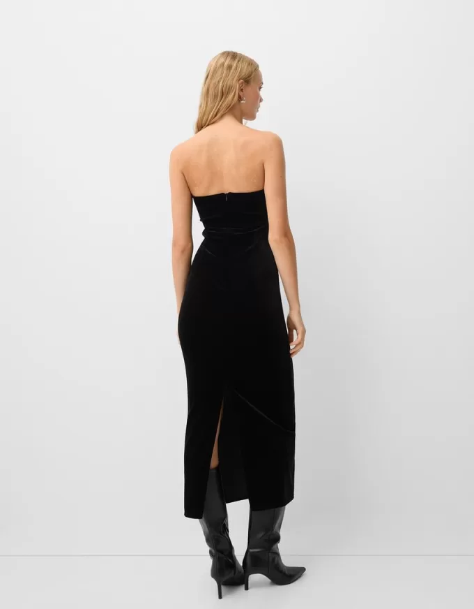 Rochie midi din catifea bandeau Rochie midi din catifea bandeau