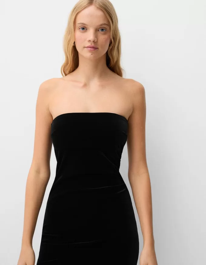 Rochie midi din catifea bandeau Rochie midi din catifea bandeau
