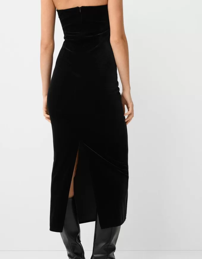 Rochie midi din catifea bandeau Rochie midi din catifea bandeau