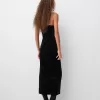 Rochie midi din catifea cu dantelă Rochie midi din catifea cu dantelă