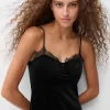 Rochie midi din catifea cu dantelă Rochie midi din catifea cu dantelă