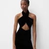 Rochie midi din catifea cu decolteu Rochie midi din catifea cu decolteu