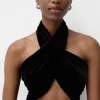 Rochie midi din catifea cu decolteu Rochie midi din catifea cu decolteu