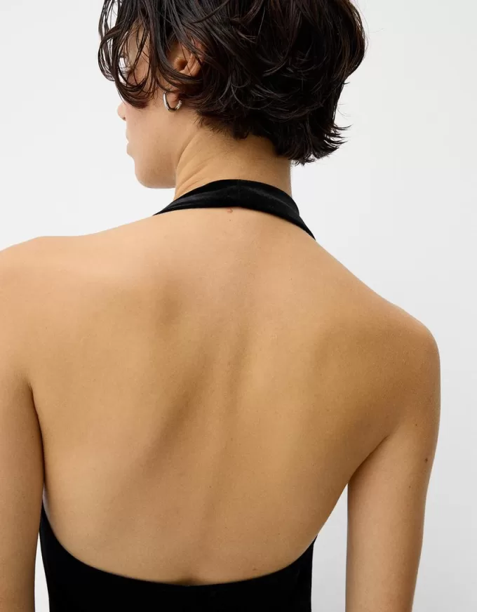 Rochie midi din catifea cu decolteu Rochie midi din catifea cu decolteu