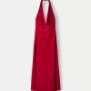 Rochie midi din catifea cu decolteu Rochie midi din catifea cu decolteu
