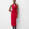 Rochie midi din catifea cu decolteu Rochie midi din catifea cu decolteu