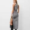 Rochie midi din catifea cu decolteu în lacrimă Rochie midi din catifea cu decolteu în lacrimă