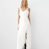 Rochie midi din dantela cu bretele Rochie midi din dantela cu bretele