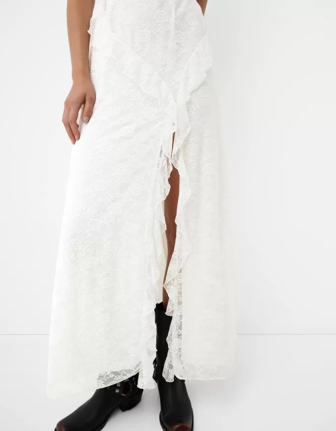 Rochie midi din dantela cu bretele Rochie midi din dantela cu bretele