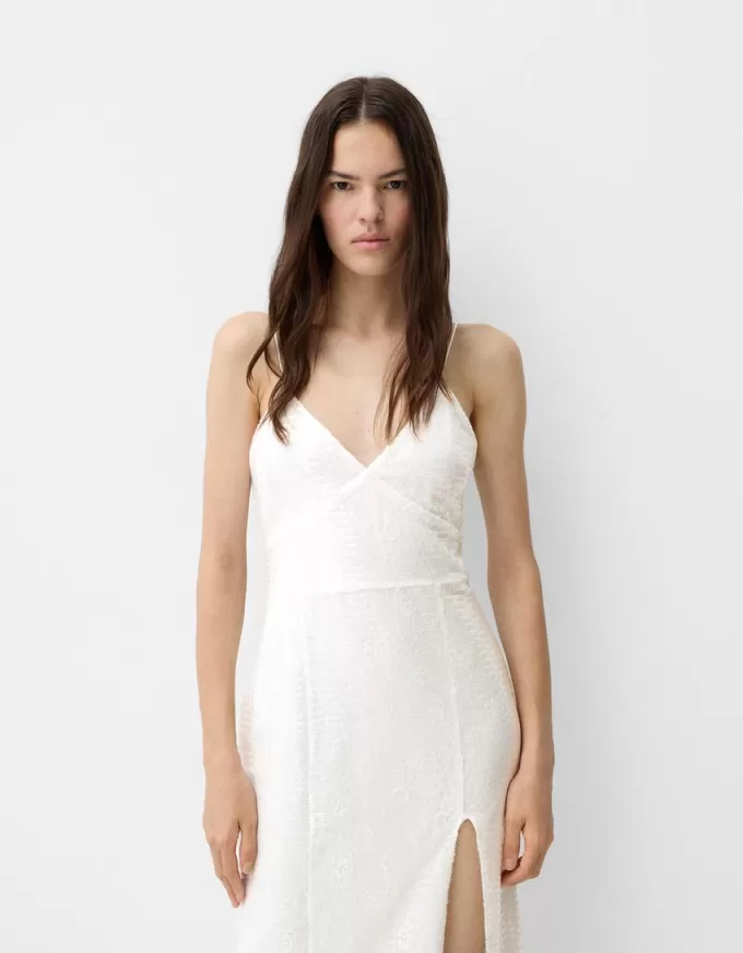 Rochie midi din dantela cu paiete Rochie midi din dantela cu paiete