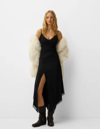 Rochie midi din tul din dantela