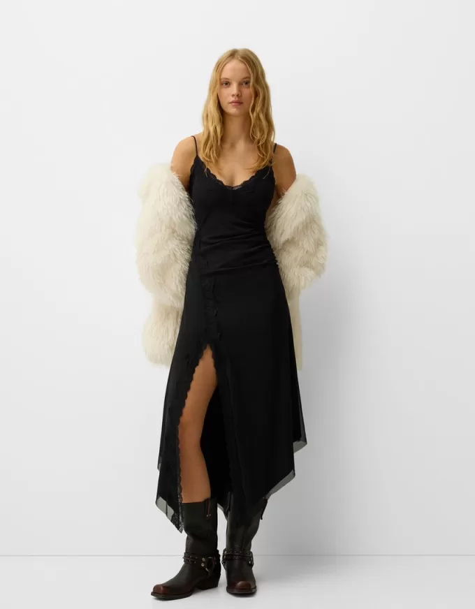Rochie midi din tul din dantela