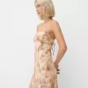 Rochie midi imprimata cu bretele
