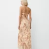 Rochie midi imprimata cu bretele