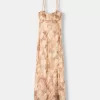 Rochie midi imprimata cu bretele