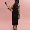 Rochie midi strânsă SERIA BERSHKA
