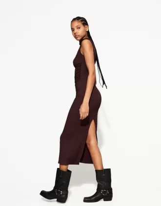 Rochie midi texturată mulat