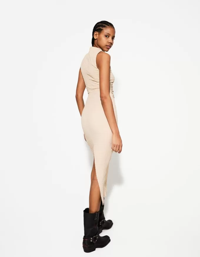 Rochie midi texturată mulat