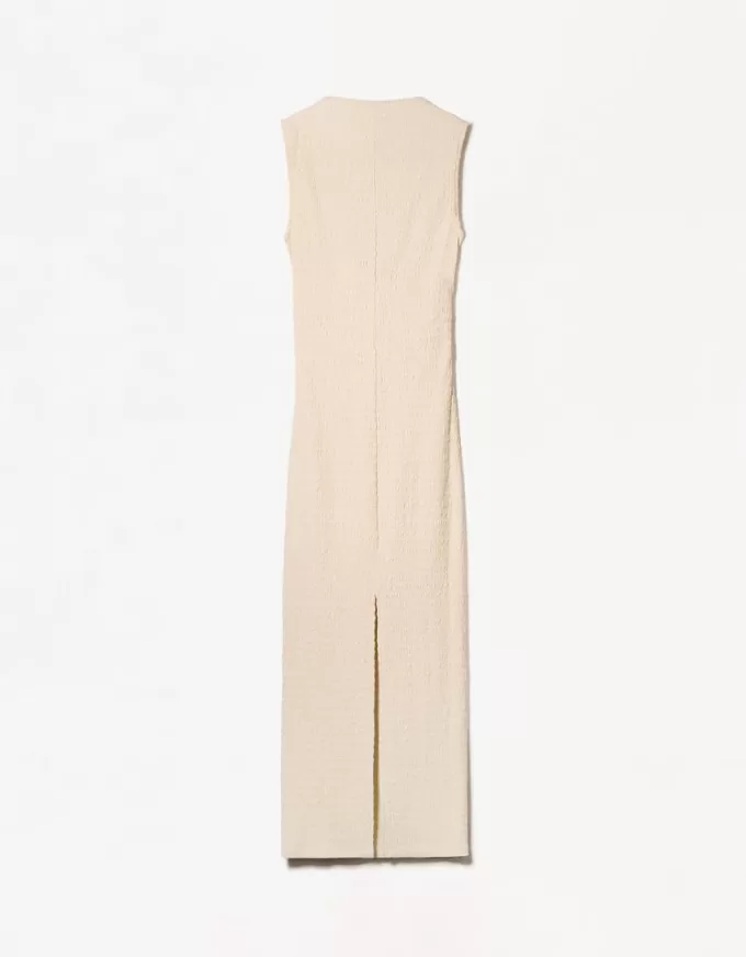 Rochie midi texturată mulat