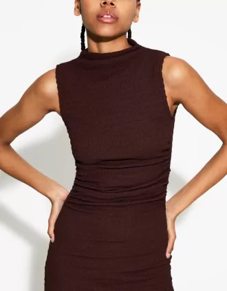 Rochie midi texturată mulat