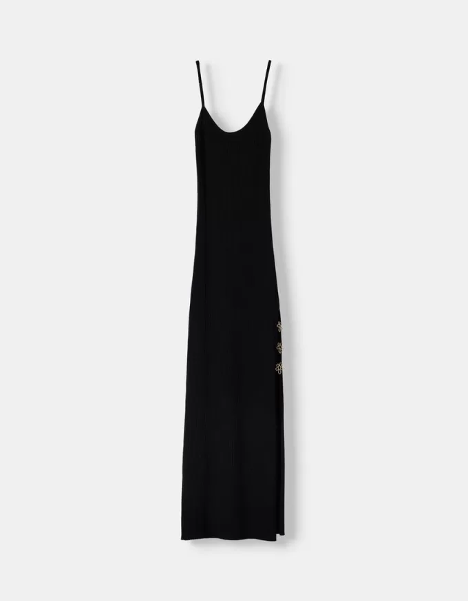 Rochie midi tricotată cu mărgele Rochie midi tricotată cu mărgele
