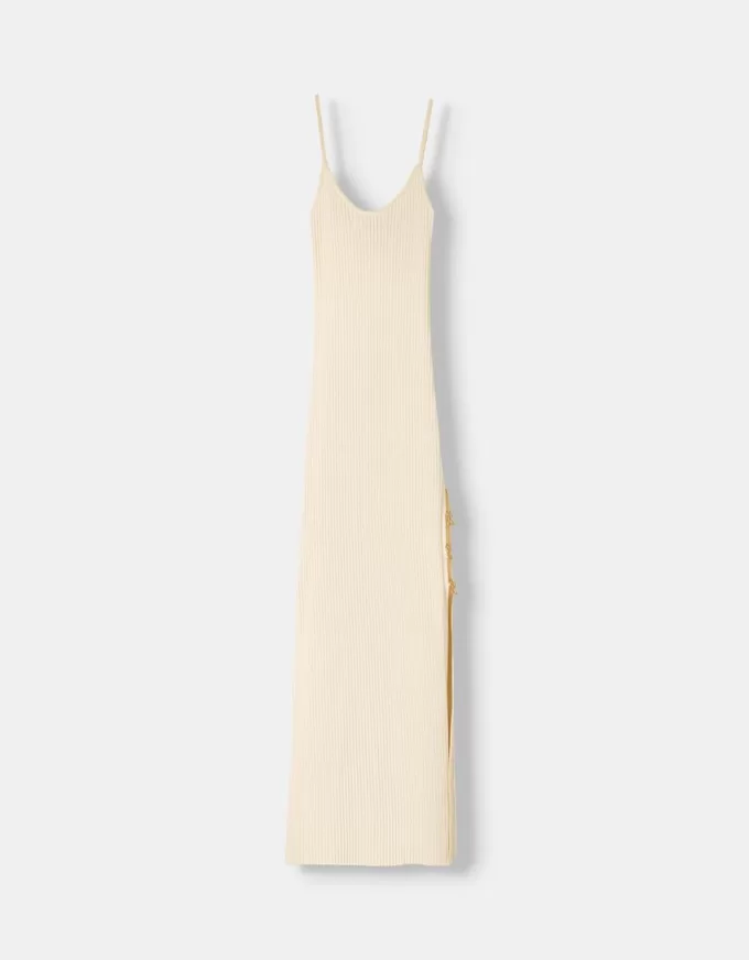 Rochie midi tricotată cu mărgele Rochie midi tricotată cu mărgele