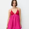 Rochie mini cu bretele cu balon Rochie mini cu bretele cu balon