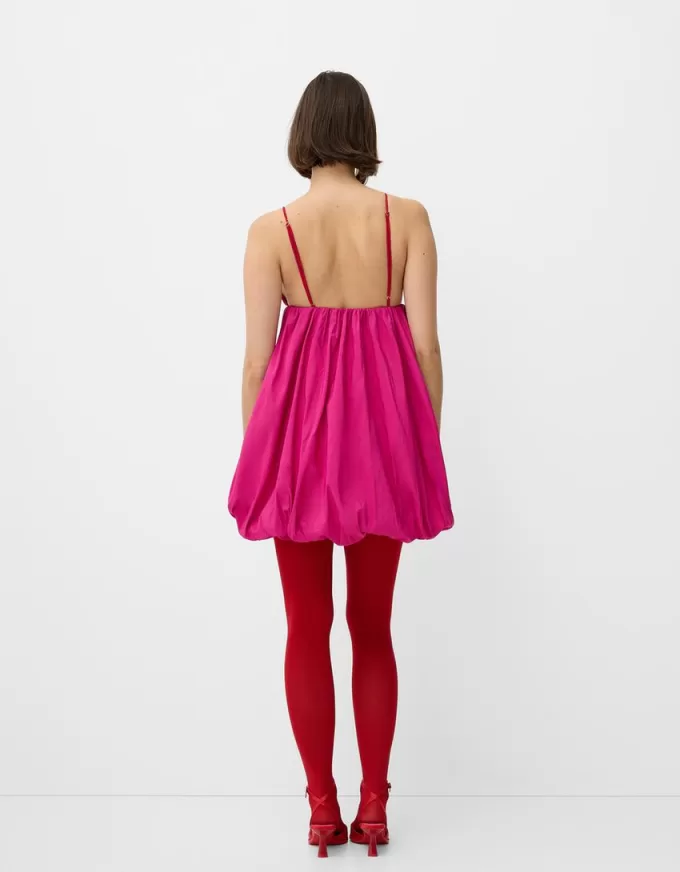 Rochie mini cu bretele cu balon Rochie mini cu bretele cu balon