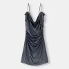 Rochie mini cu bretele lucioase Rochie mini cu bretele lucioase