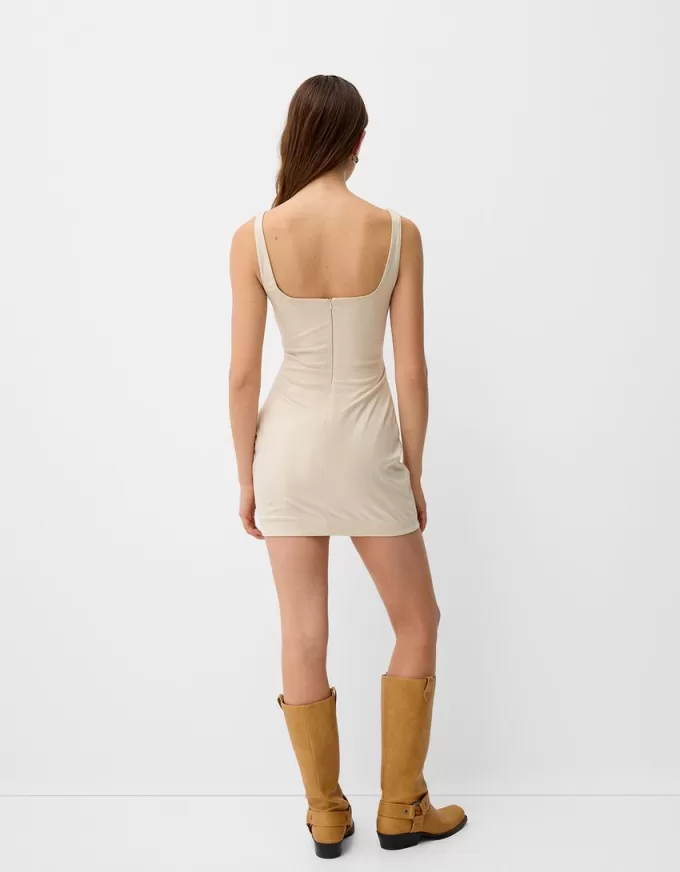 Rochie mini cu efect piele Rochie mini cu efect piele