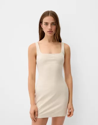 Rochie mini cu efect piele