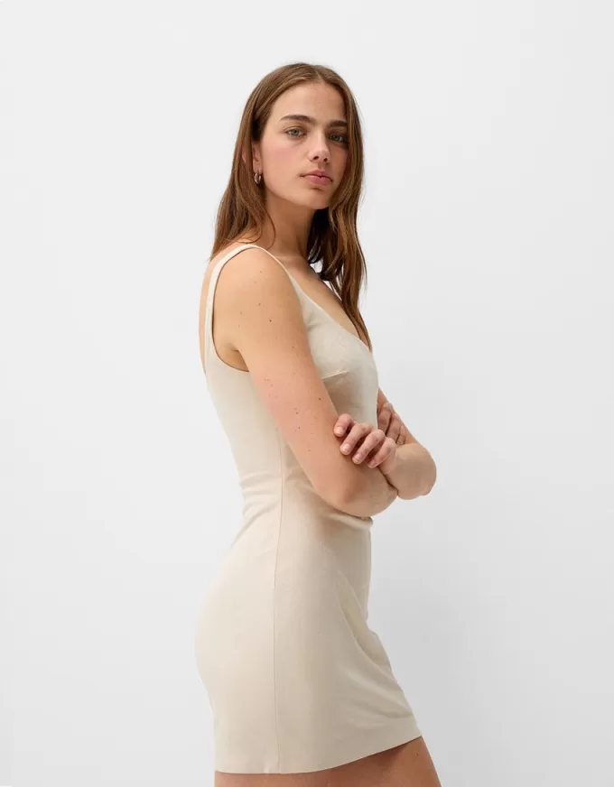 Rochie mini cu efect piele Rochie mini cu efect piele