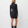 Rochie mini cu gât înalt din tricot cablu Rochie mini cu gât înalt din tricot cablu