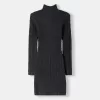 Rochie mini cu gât înalt din tricot cablu Rochie mini cu gât înalt din tricot cablu