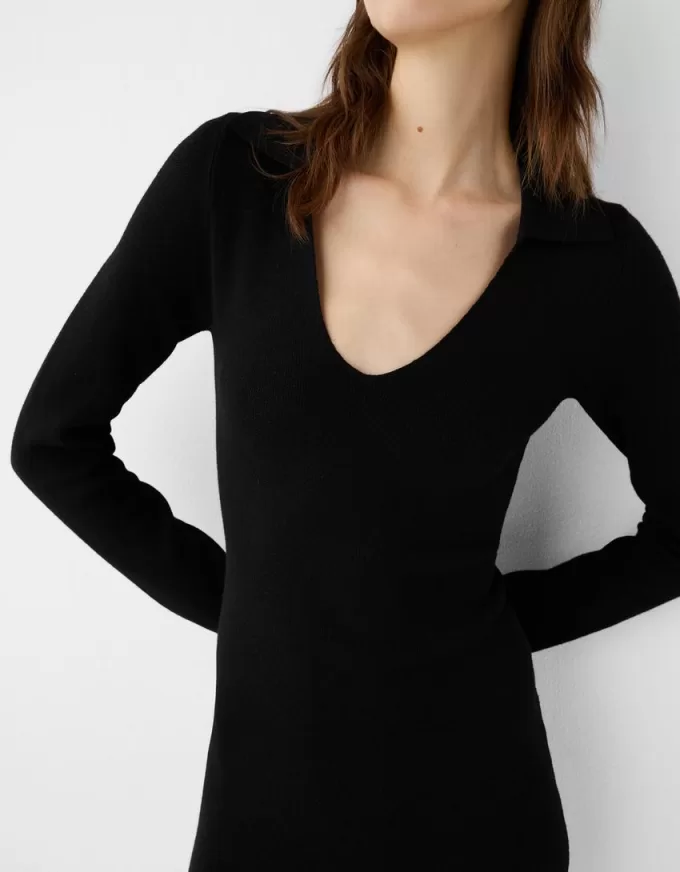 Rochie mini cu guler polo Rochie mini cu guler polo