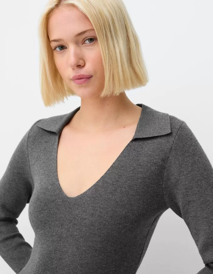 Rochie mini cu guler polo Rochie mini cu guler polo