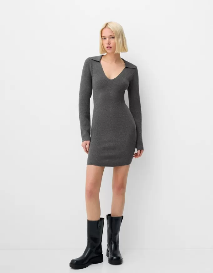 Rochie mini cu guler polo Rochie mini cu guler polo