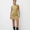 Rochie mini cu halter cu centura Rochie mini cu halter cu centura